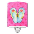 thumbnail image 1 of Caroline's Treasures BB8184CNL Flip Flops Pink Polkadot Ceramic Night Light, Pink, 6x4x3", multicolor, 1 of 2