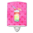 thumbnail image 1 of Umberella Cocktail Pink Polkadot Ceramic Night Light, 1 of 2