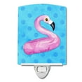 thumbnail image 1 of Caroline's Treasures BB8256CNL Flamingo Floaty Blue Polkadot Ceramic Night Light, 6x4x3", multicolor, 1 of 2