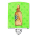 thumbnail image 1 of Caroline's Treasures BB8260CNL Message in a Bottle Green Polkadot Ceramic Night Light, Green, 6x4x3", multicolor, 1 of 2