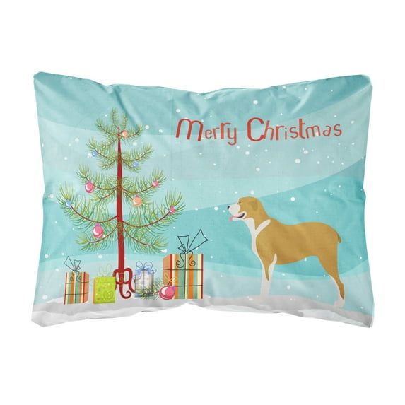 Caroline's Treasures BB8489PW1216 Belgium Mastiff Christmas Canvas Fabric Decorative Pillow, 12H x16W, multicolor