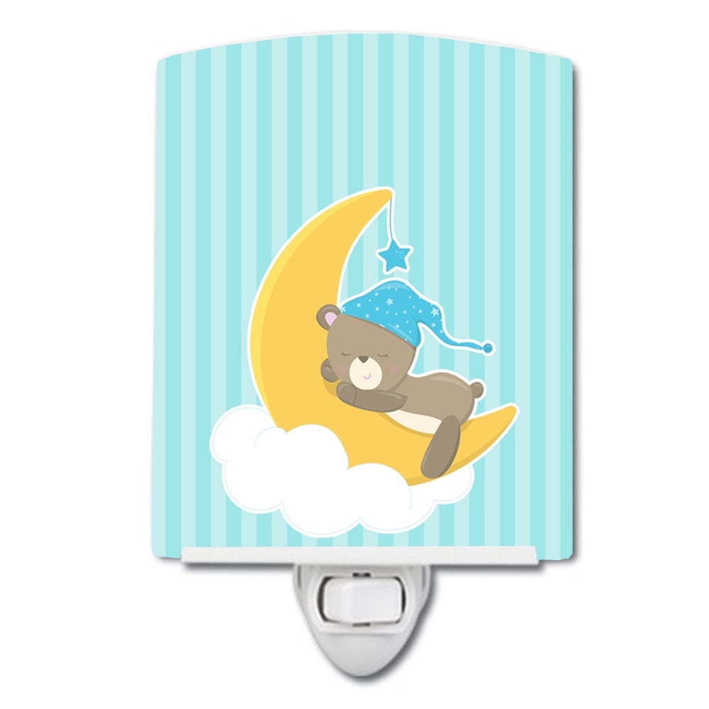 Caroline's Treasures BB8616CNL Baby Boy Bear Sleeping Ceramic Night Light, 6x4x3", multicolor