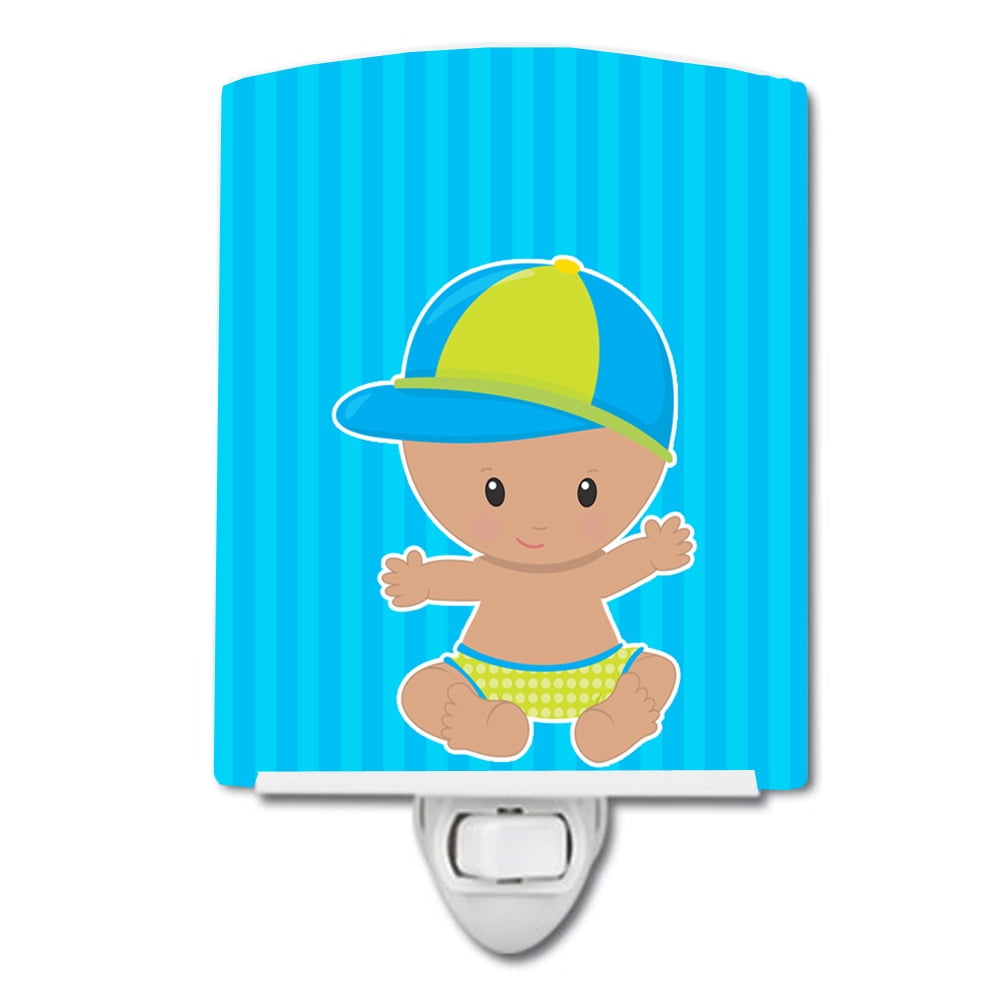 Caroline's Treasures BB8651CNL Beach Baby Boy with Hat Ceramic Night Light, 6x4x3", multicolor