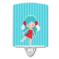 thumbnail image 1 of Caroline's Treasures BB8676CNL Blue Haired Fairy Ceramic Night Light, 6x4x3", multicolor, 1 of 2