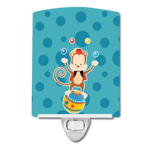 Caroline's Treasures BB8704CNL Circus Monkey Ceramic Night Light, 6x4x3", multicolor