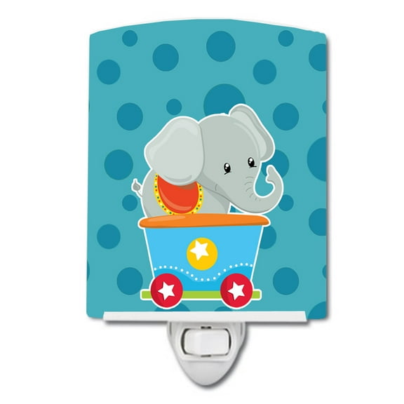 Caroline's Treasures BB8709CNL Circus Elephant Train Car Ceramic Night Light, 6x4x3", multicolor