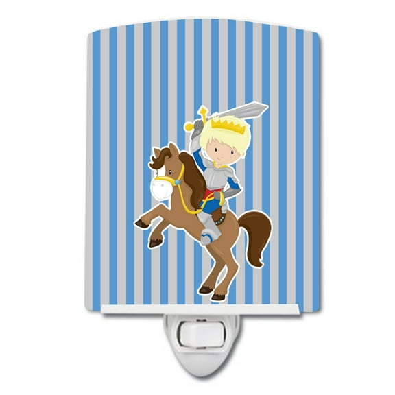 Caroline's Treasures BB8746CNL Blonde Boy Knight on Horse Ceramic Night Light, 6x4x3", multicolor
