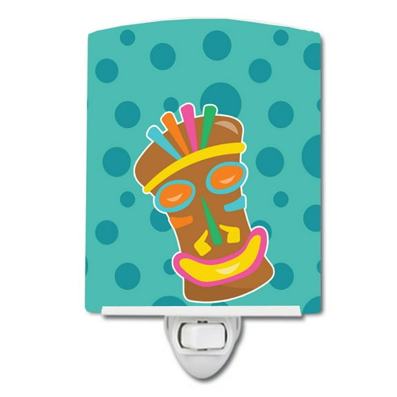 Caroline's Treasures BB8814CNL Tiki Face Ceramic Night Light, 6x4x3", multicolor