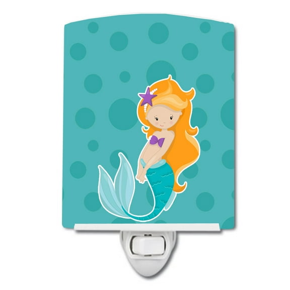Caroline's Treasures BB8823CNL Beach Mermaid Ginger Ceramic Night Light, 6x4x3", multicolor