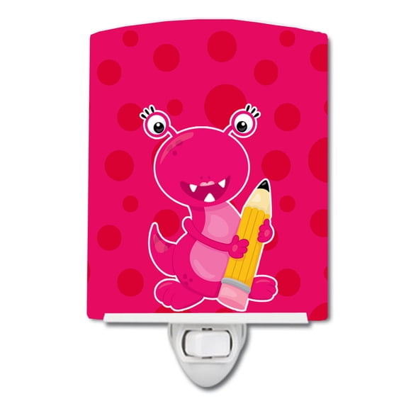 Caroline's Treasures BB8864CNL Monster Pink Ceramic Night Light, 6x4x3", multicolor