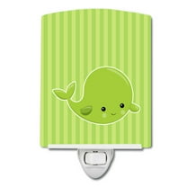Nautical Whale Green Ceramic Night Light