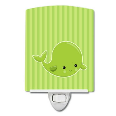 Nautical Whale Green Ceramic Night Light