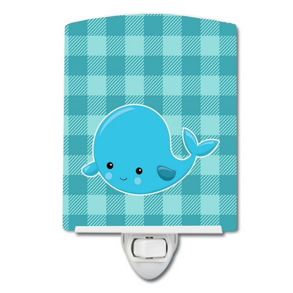 Caroline's Treasures BB8890CNL Nautical Whale #2 Ceramic Night Light, 6x4x3", multicolor