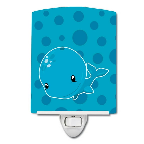 Caroline's Treasures BB8896CNL Nautical Whale Ceramic Night Light, 6x4x3", multicolor