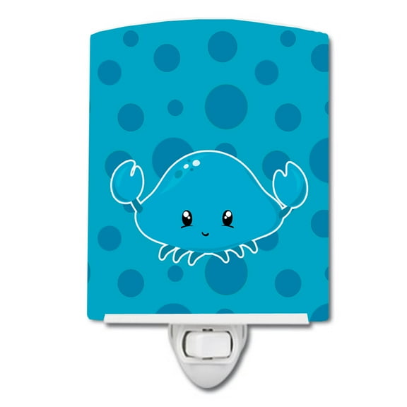 Caroline's Treasures BB8897CNL Nautical Crab Ceramic Night Light, 6x4x3", multicolor