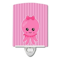 Caroline's Treasures BB8905CNL Nautical Pink Octopus #1 Ceramic Night Light, 6x4x3", multicolor