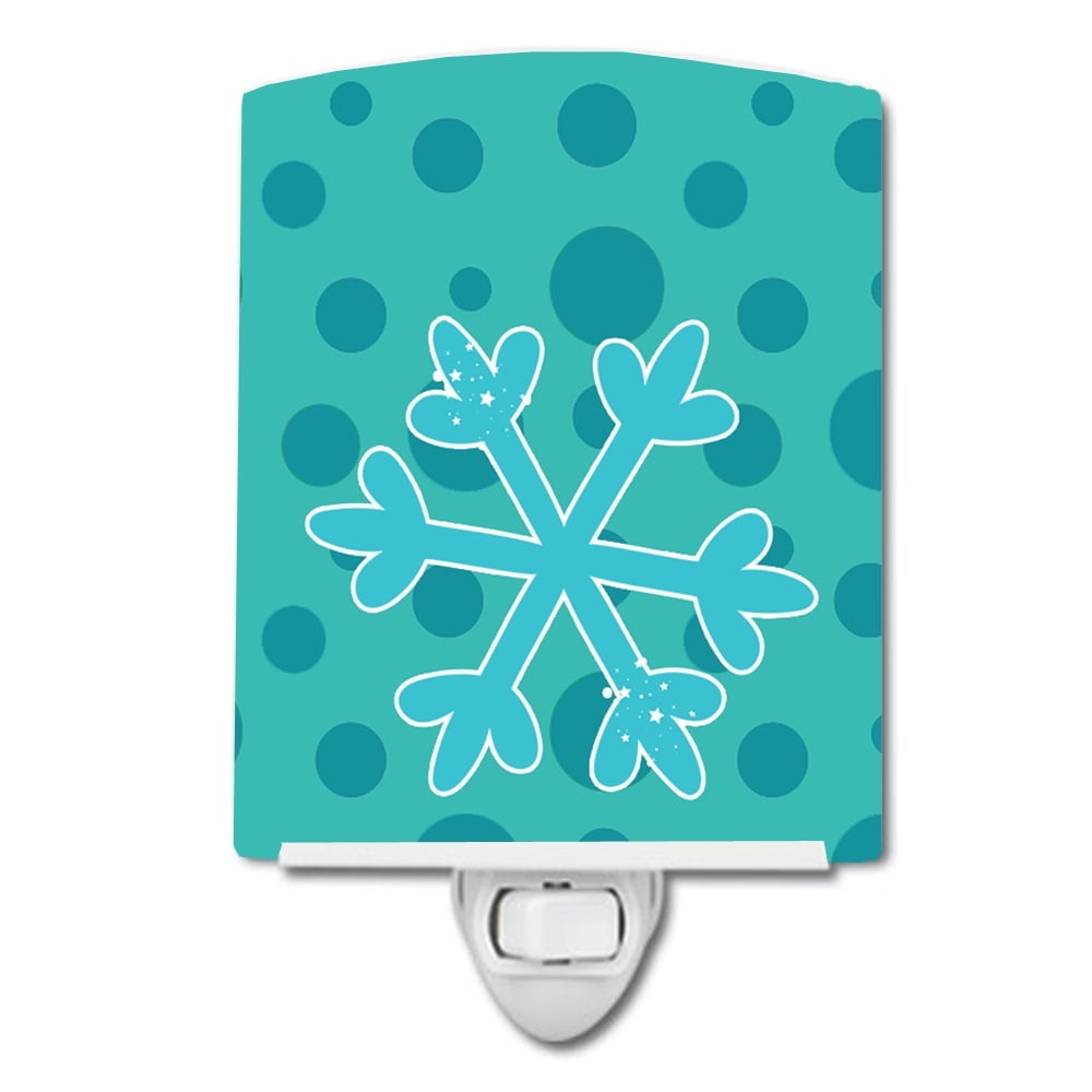 Caroline's Treasures BB8949CNL Christmas Snowflake Blue Ceramic Night Light, 6x4x3", multicolor