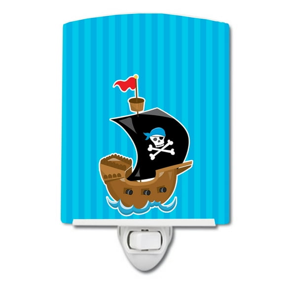 Pirate Ship blue #2 Ceramic Night Light