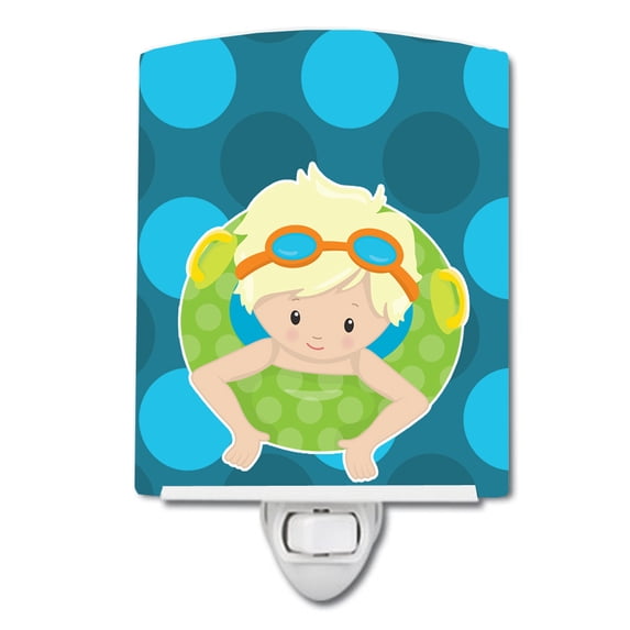 Summer Pool Boy in Tube Blonde Ceramic Night Light