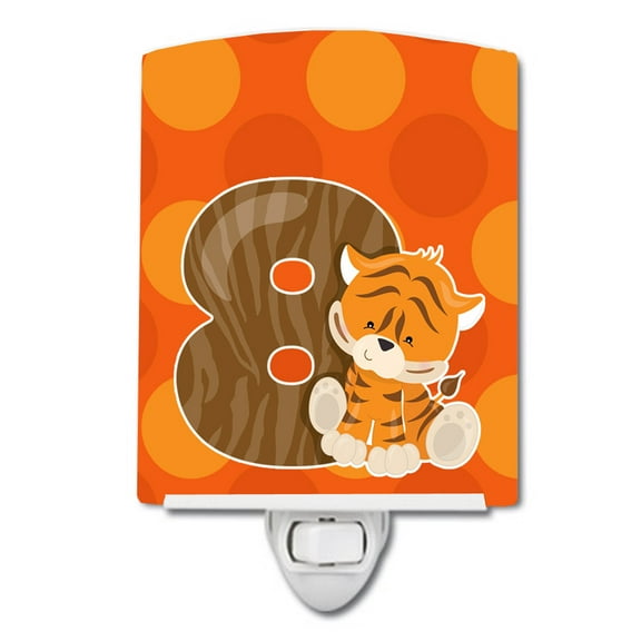 Caroline's Treasures BB9015CNL Zoo Month 8 Tiger Ceramic Night Light, 6x4x3", multicolor