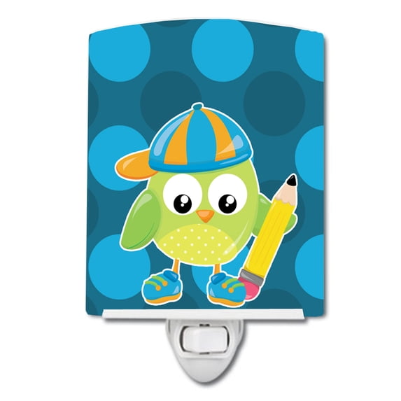 Caroline's Treasures BB9028CNL Back to School Boy Bird Ceramic Night Light, 6x4x3", multicolor