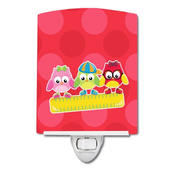 Caroline's Treasures BB9030CNL Back to School Birds Ceramic Night Light, 6x4x3", multicolor