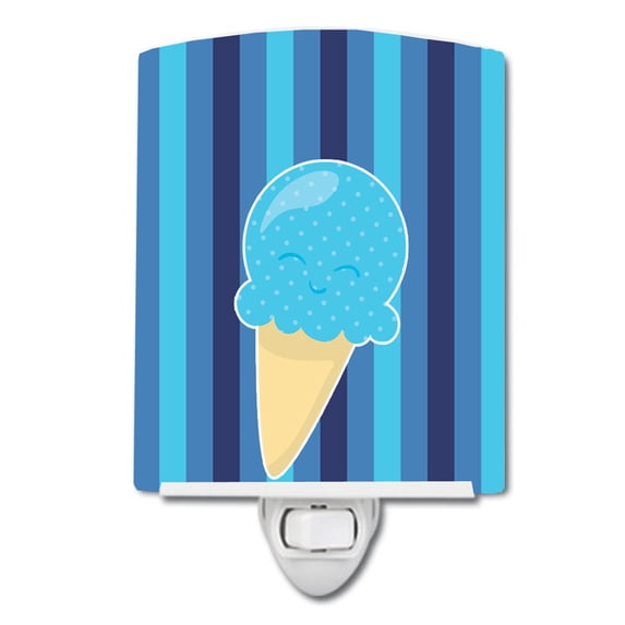 Caroline's Treasures BB9062CNL Ice Cream Cone Blue Ceramic Night Light, 6x4x3", multicolor