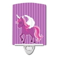 thumbnail image 1 of Caroline's Treasures BB9089CNL Unicorn Purple Stripes Ceramic Night Light, 6x4x3", multicolor, 1 of 2