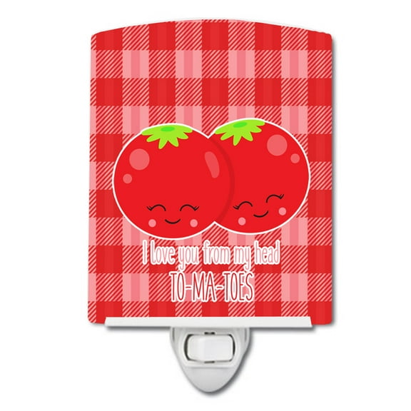 Caroline's Treasures BB9131CNL I love you from my head to-ma-toes Ceramic Night Light, 6x4x3", multicolor