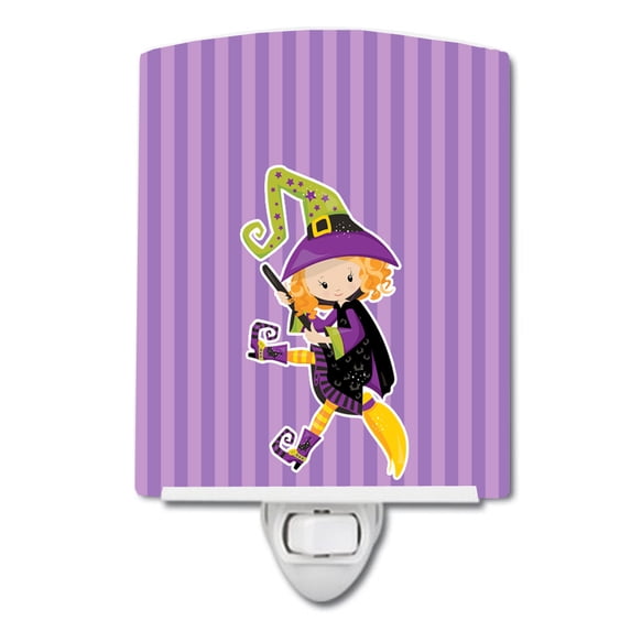 Caroline's Treasures BB9153CNL Halloween Witch Ceramic Night Light, 6x4x3", multicolor