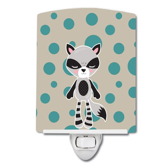 Caroline's Treasures BB9180CNL Raccoon #2 Ceramic Night Light, 6x4x3", multicolor