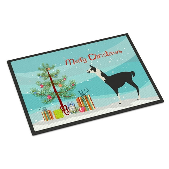Caroline's Treasures BB9285JMAT Llama Q' Ara Christmas Door Mat, Indoor Rug or Outdoor Welcome Mat 24x36 Doormat , 36"L