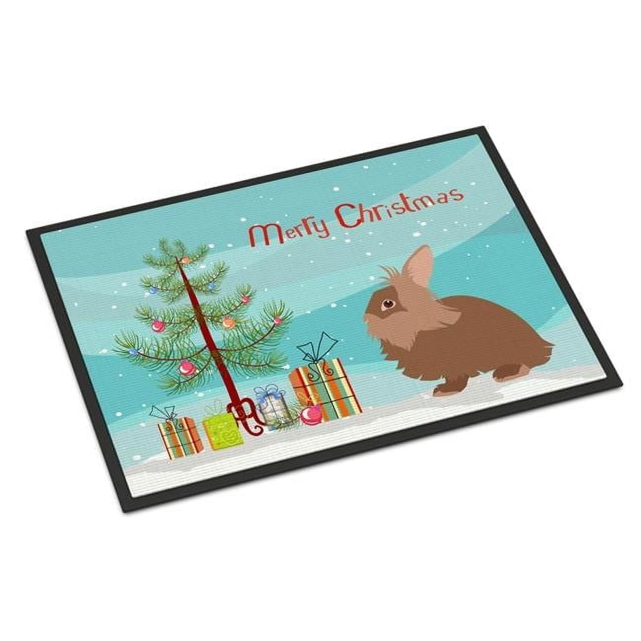 Caroline's Treasures BB9327JMAT Lionhead Rabbit Christmas Door Mat, Indoor Rug or Outdoor Welcome Mat 24x36 Doormat ,