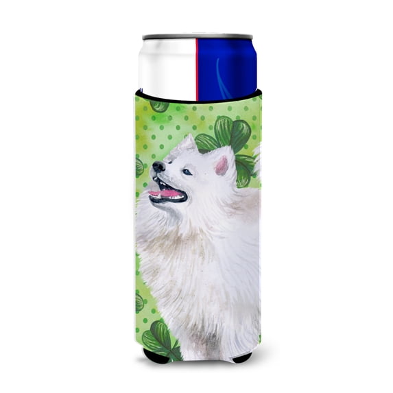 Caroline's Treasures BB9865MUK Samoyed Shamrock Michelob Hugger for Slim Cans Multicolor