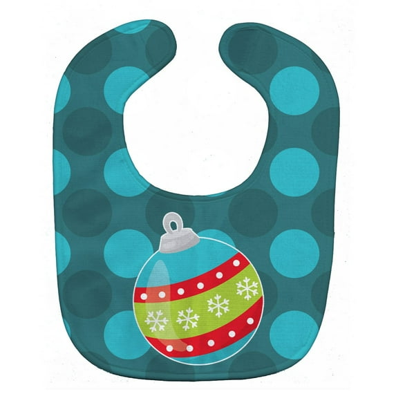 Caroline's Treasures Baby Bib, Christmas Ornament, Blue Dot