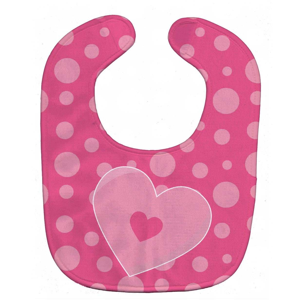 Caroline's Treasures Baby Bib, Hearts on Polka Dots, Pink