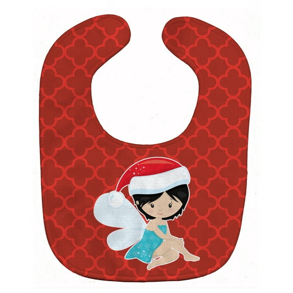Caroline's Treasures Baby Bib, Holly the Christmas Fairy, Red Quatrefoil