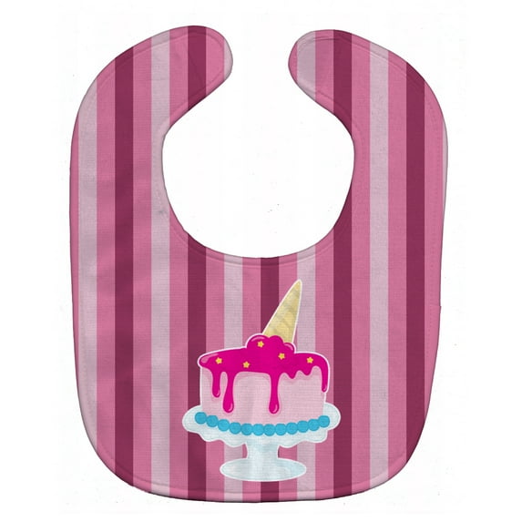 Caroline's Treasures Baby Bib, Ice Cream Cone, Pink Stripe