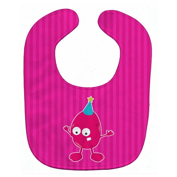 Caroline's Treasures Baby Bib, Monster Birthday, Pink