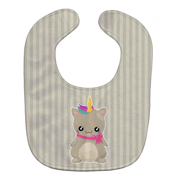 Caroline's Treasures Baby Bib, Mouse Unicorn, Gray Stripe