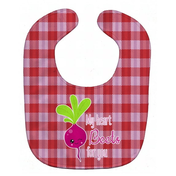 Caroline's Treasures Baby Bib, My Heart Beets for You, Red