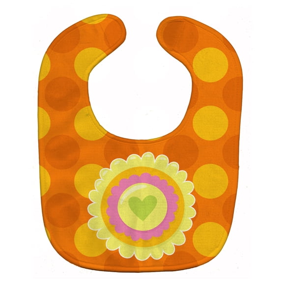 Caroline's Treasures Baby Bib, Orange Flower Heart