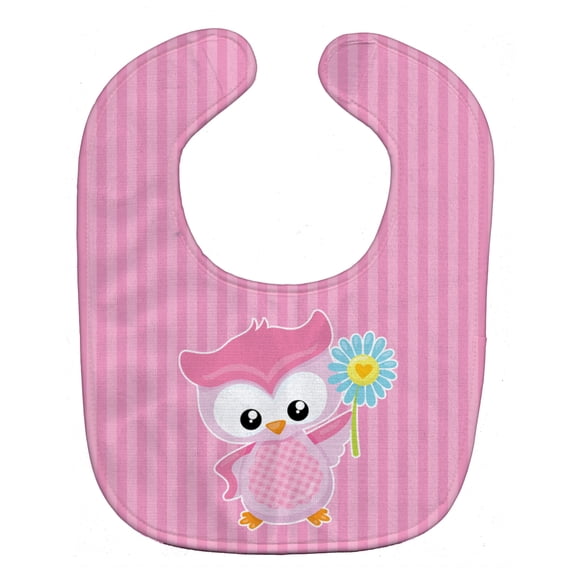 Caroline's Treasures Baby Bib, Pink Owl