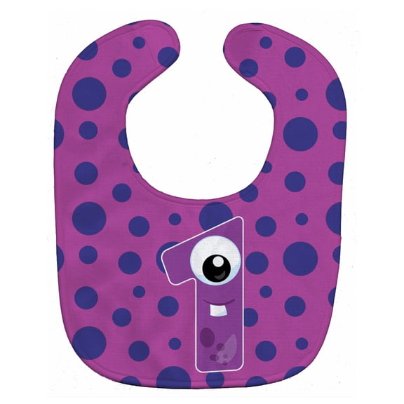 Caroline's Treasures Baby Bib, Purple Monster Month 1