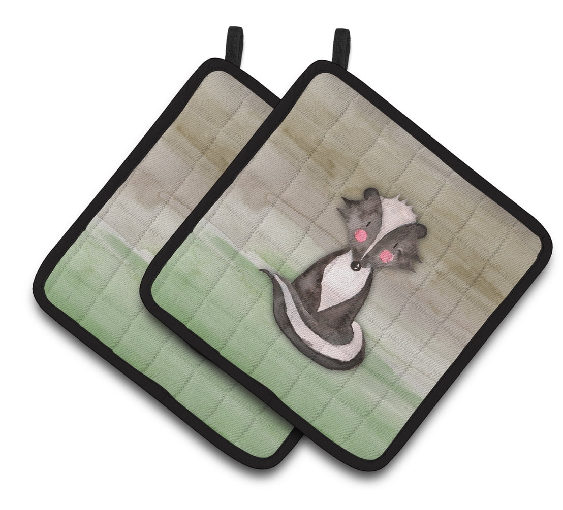 Caroline's Treasures Badger Watercolor Pair of Pot Holders