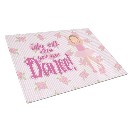Caroline's Treasures Ballet Brown Short Hair Glass Cutting Board Large