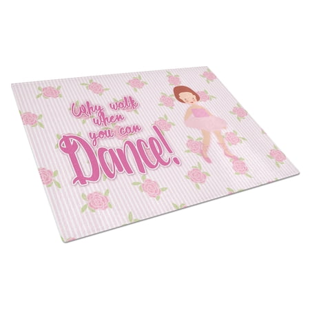 Caroline's Treasures Ballet Red Short Hair Glass Cutting Board Large