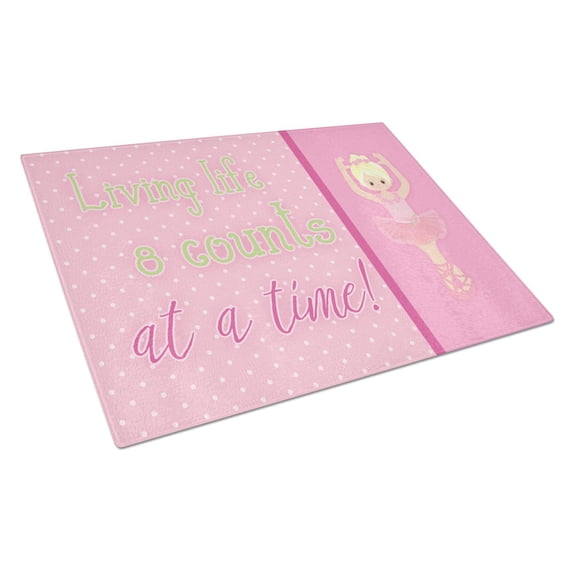 Caroline's Treasures Ballet in 8 Counts Blonde Glass Cutting Board Large