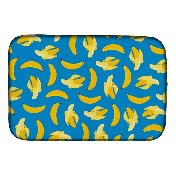 Caroline's Treasures Bananas on Blue Dish Drying Mat