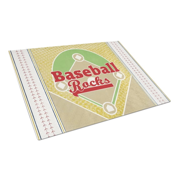 Caroline's Treasures Baseball Rules Glass Cutting Board Large Size